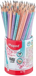 Potlood Maped Black'Peps met gum pot à 72 stuks pastel