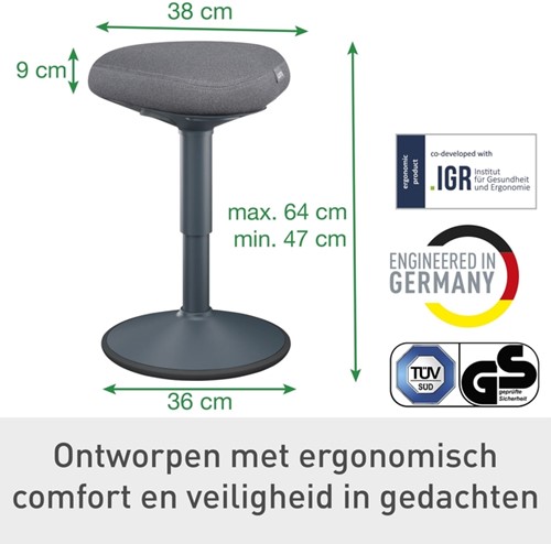 Actieve zitkruk Leitz Ergo met comfortzitting-8