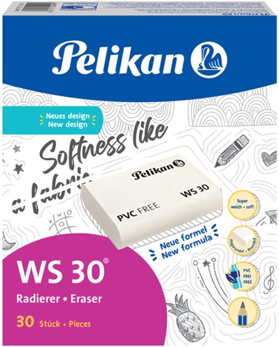 Gum Pelikan WS30 37x30x9mm potlood zacht  wit-3