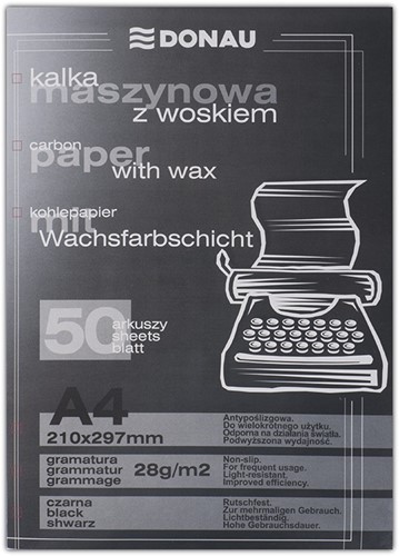 Carbonpapier voor typemachines, gewaxt, A4, 50st, zwart