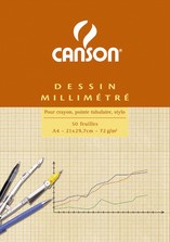Millimeterpapier Canson bruingeel bedrukt 50vel 90gr A4 wit-2