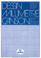 Millimeterpapier Canson lichtblauw bedrukt 50vel 72gr A3 wit