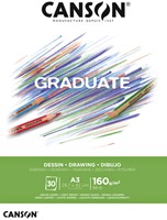 Tekenpapier Canson Graduate Drawing 30vel 160gr A3 helderwit
