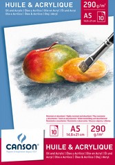 Schilderpapier Canson Graduate Oil & Acrylic 20vel 290gr A4 natuurlijk wit-2