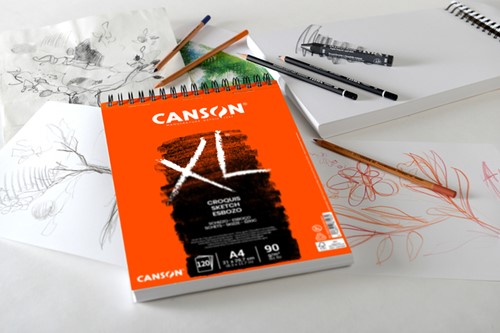Schetspapier Canson XL Sketch 120vel 90gr A4 ivoorwit-1