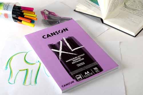 Markerpapier Canson XL Marker 100vel 70gr A3 extra wit-1