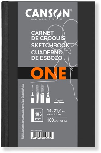 Schetsboek Canson Art Book One hardcover 98vel 100gr 140x216mm wit
