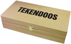 Tekendoos 25x12.5x6.5cm 3 vakken beukenhout