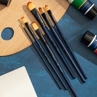 Penselen hard nylon acryl - 6 stuks