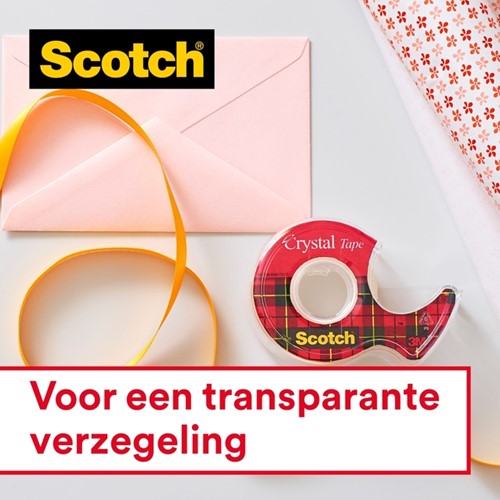 Plakband Scotch Crystal 600 19mmx25m transparant + handdispenser-3