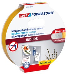 Dubbelzijdig montagetape tesa® Powerbond Indoor, 1,5mx19mm, wit-3
