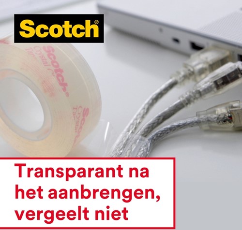 Plakband Scotch Crystal 600 19mmx66m transparant-3