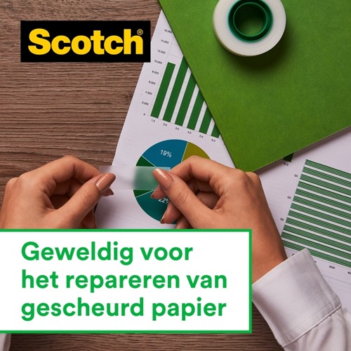 Plakband Scotch Magic 810 12mmx10m onzichtbaar  + plakbandhouder-1