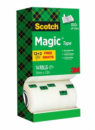 Plakband Scotch Magic 810, 19mmx33m, onzichtbaar mat, 12+2 gratis-2