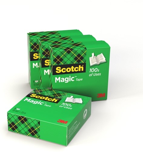 Plakband Scotch Magic 810, 19mmx33m, onzichtbaar transparant, 4 rollen