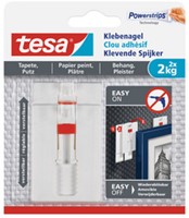 Klevende spijker tesa® behang en pleisterwerk 1kg verstelbaar wit 2 stuks-3
