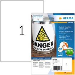 Etiket HERMA 9543 210x297mm weerbestendig wit 40stuks