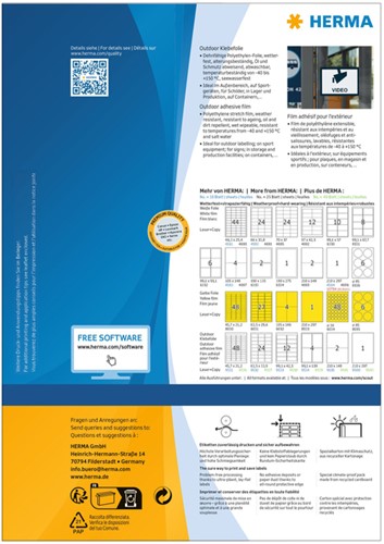 Etiket HERMA 9543 210x297mm weerbestendig wit 40 stuks-1