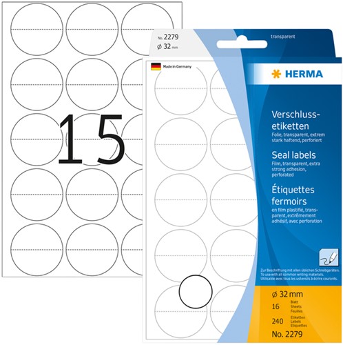 Etiket HERMA 2279 32mm transparant 240 etiketten-3