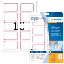 Naambadge etiket HERMA 4410 80x50mm wit/blauw 200 stuks-2