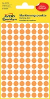 Etiket Avery 3178 rond 8mm oranje 416 stuks