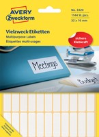 Etiket Avery 3320 32x10mm wit 1144 stuks
