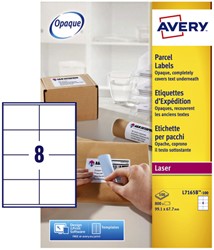 Etiket Avery L7165B-100 99.1x67.7mm blockout 800 stuks