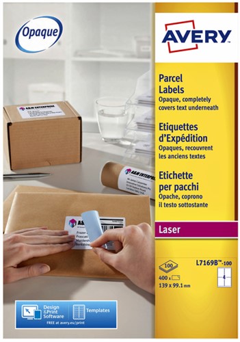 Etiket Avery L7169B-100 99.1x139mm blockout 400 stuks-2