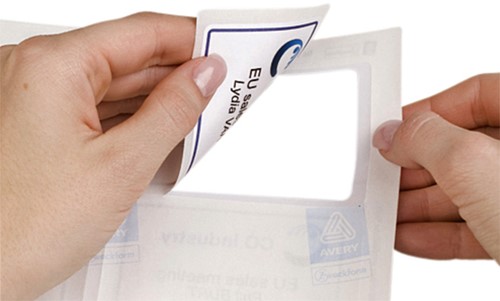 Naambadge etiket Avery L4786-20 80x50mm rood kader 200 stuks-1