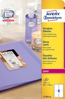 Etiket Avery L7769-40 99.1x139mm hoogglans wit 160 stuks