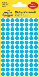 Etiket Avery Zweckform 3011 rond 8mm blauw 416 etiketten