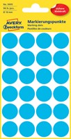 Etiket Avery Zweckform 3005 rond 18mm blauw 96 etiketten