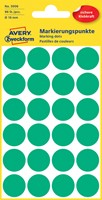 Etiket Avery 3006 rond 18mm groen 96 stuks