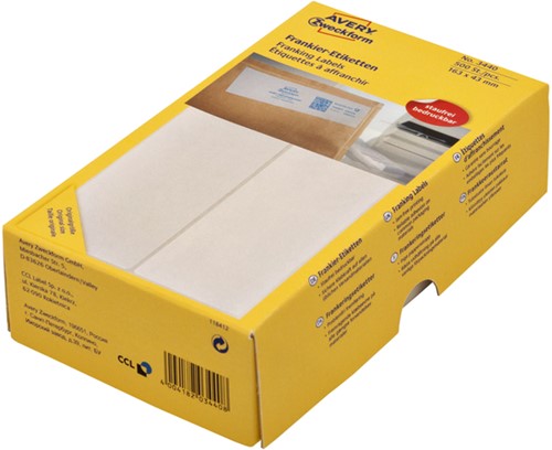 Frankeeretiket Avery 3440 163x43mm 500 stuks
