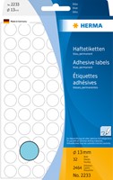 Etiket HERMA 2233 rond 13mm blauw 2464 stuks