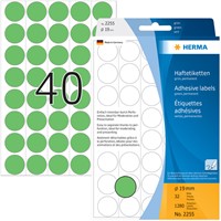 Etiket HERMA 2255 rond 19mm groen 1280 stuks-2