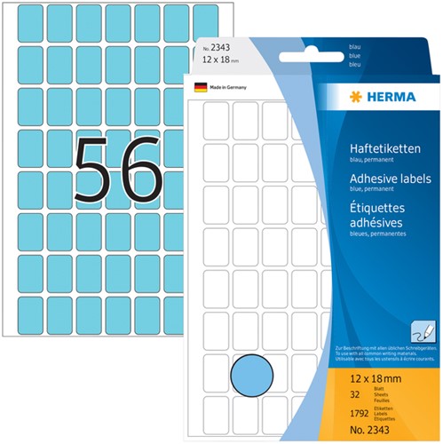 Etiket HERMA 2343 12x18mm blauw 1792 stuks-1
