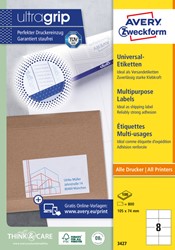 Etiket Avery 3427 105x74mm wit 800 stuks