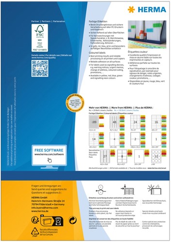 Etiket HERMA 4407 70x37mm rood 2400 stuks-1