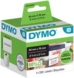 Etiket Dymo 99015 S0722440 54x70mm 1 rol á 320 stuks wit