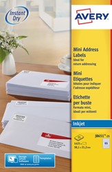 Etiket Avery J8651-25 38.1x21.2mm wit 1625 etiketten