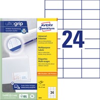 Etiket Avery 3474 70x37mm wit 2400 stuks-2