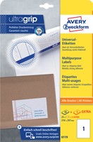 Etiket Avery 6119 210x297mm A4 wit 25 stuks