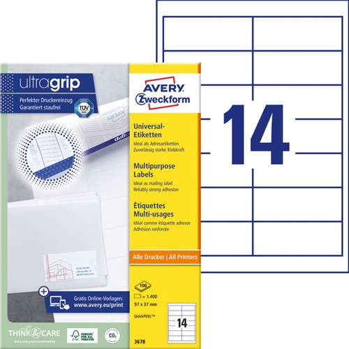 Etiket Avery 3678 97x37mm wit 1400 stuks-2