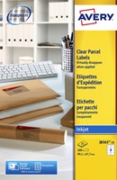 Etiket Avery J8565-25 99.1x67.7mm transparant 200 stuks