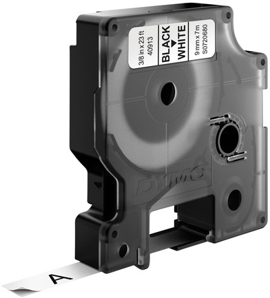 Labeltape Dymo LabelManager D1 polyester 9mm zwart op wit 10 stuks-6