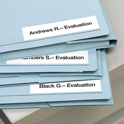 Labeltape Dymo LabelManager D1 polyester 9mm zwart op wit 10 stuks-9