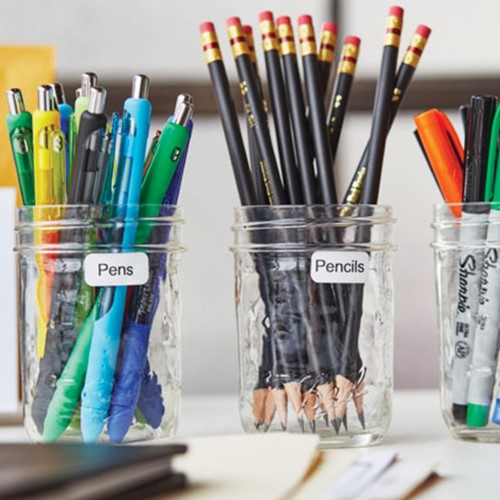 Labeltape Dymo LabelManager D1 polyester 9mm zwart op wit 10 stuks-10