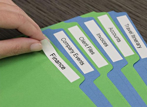 Labeltape Dymo LabelManager D1 polyester 9mm zwart op wit 10 stuks-13