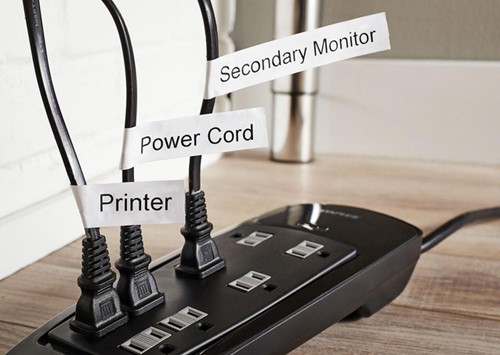 Labeltape Dymo LabelManager D1 polyester 9mm zwart op wit 10 stuks-14